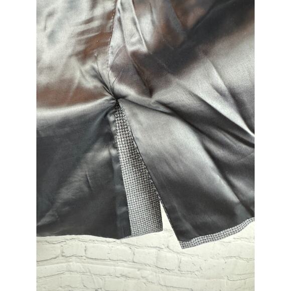 CALVIN KLEIN gray black check houndstooth 100% wool mens jacket blazer 42R NWOT - Picture 10 of 12